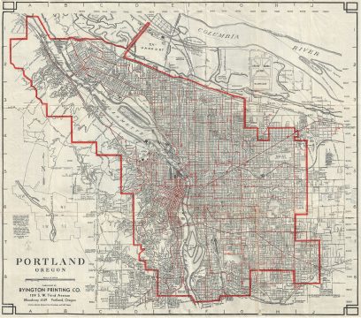 1950 Byington Printing Co. Street Map of Portland, Oregon