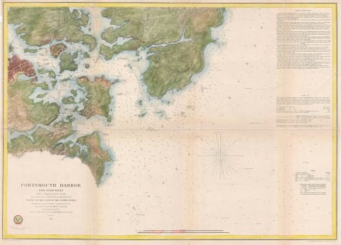 1866 U.S. Coast Survey Map of Portsmouth Harbor, New Hampshire