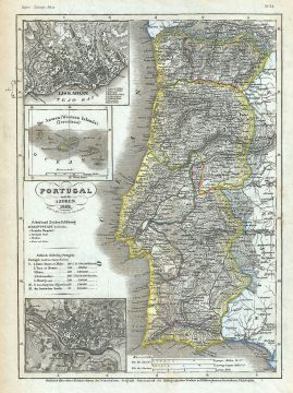 1853 Meyer Map of Portugal
