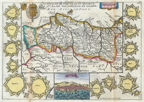 1747 La Feuille Map of Portugal
