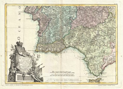 1775 Zannoni Map of Southern Portugal, the Algarve, and Seville