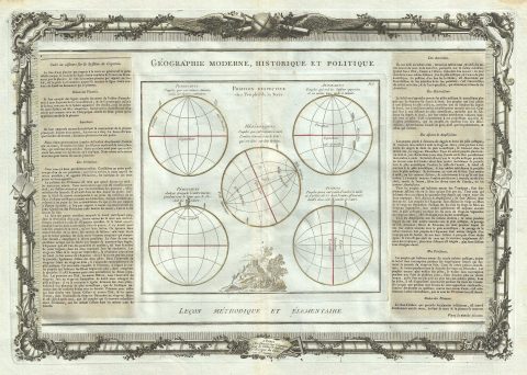 1786 Desnos and de la Tour Map depicting the Distribution of Light on Earth