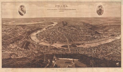 1926 Joseph Ruep View of Prague issued for 8th Sokol Rally