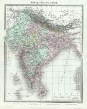 1874 Tardieu Map of India