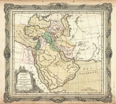 1766 Desnos and De La Tour Map of the Middle East and Arabia