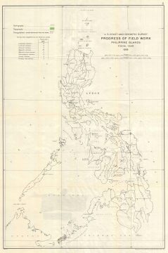 1926 U.S. Coast and Geodetic Survey Map of Field Work in the Philippines