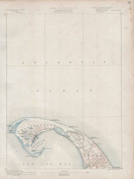 1890 U. S. Geological Survey Map of Provincetown, Cape Cod, Massachusetts