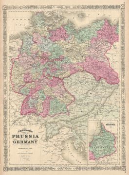 1866 Johnson Map of Germany and Prussia