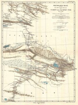 1883 Petermanns Geographische Mitteilungen Map of China and Tibet