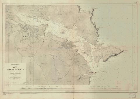 1956 Deposito Hidrografico Nautical Chart of Mahon Port, Menorca