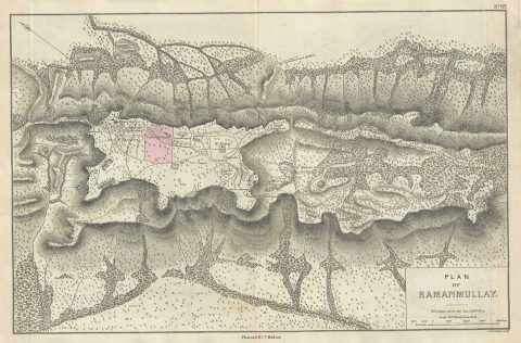 1854 Pharoah Map of Ramanmalai Block near Ballari, Karnataka, India