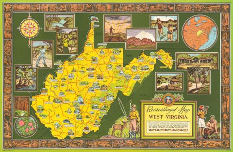 1941 Smeltzer Pictorial Map of West Virginia
