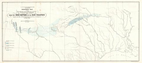 1854 Blake Geological Map of Texas from the Red River to the Rio Grande
