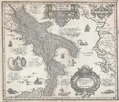 1620 Magini Map of Southern Italy