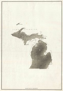1890 Relief Map of Michigan