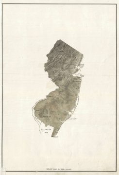 1890 Relief Map of New Jersey