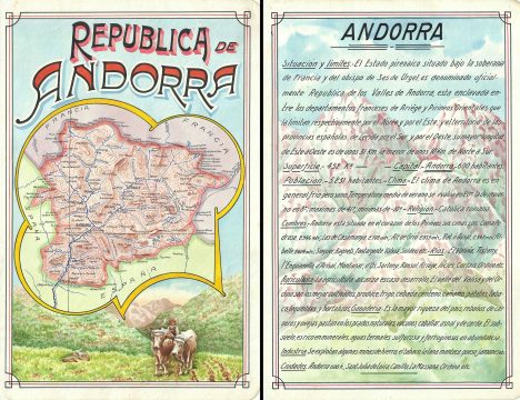 1939 Award Winning Raggio Manuscript Map of Andorra