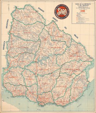 1950 Ureta Martinez Map of Uruguay