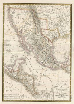 1845 Brué Map of Mexico and the Republic of Texas