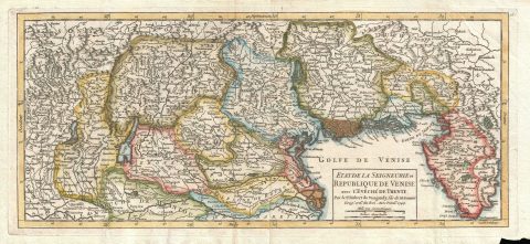 1749 Vaugondy Map of the Republic of Venice