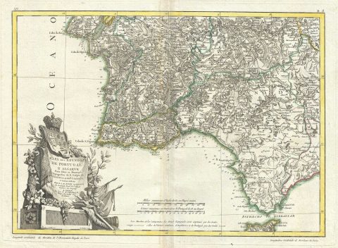 1778 Zannoni Map of Southern Portugal, the Algarve, and Seville