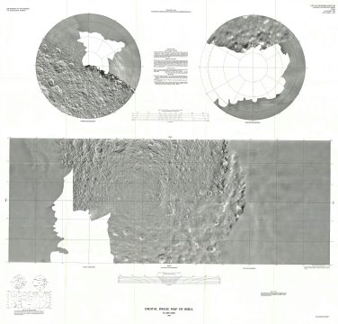 1988 U.S. Geological Survey Image Map of Rhea, Moon of Saturn