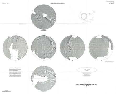 1988 U.S. Geological Survey Map or Photomosaics of Rhea, Moon of Saturn