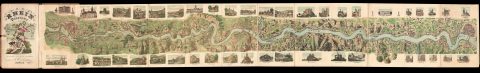 1840 Arntzen Panoramic Map of the Middle Rhine River, Germany