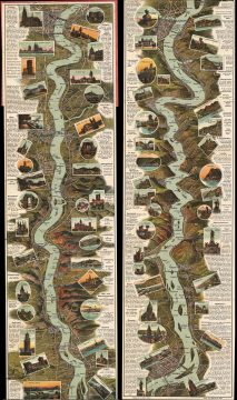 1925 Suder Panoramic Map of Middle Rhine, Germany