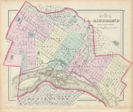 1878 Gray Map of the City of Richmond, Virginia