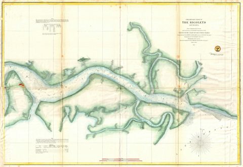 1859 U.S. Coast Survey Chart of The Rigolets, Louisiana