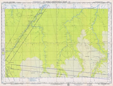 1953 U.S. Air Force Aeronautical Chart or Map of Rio Jamachim, Para, Brazil