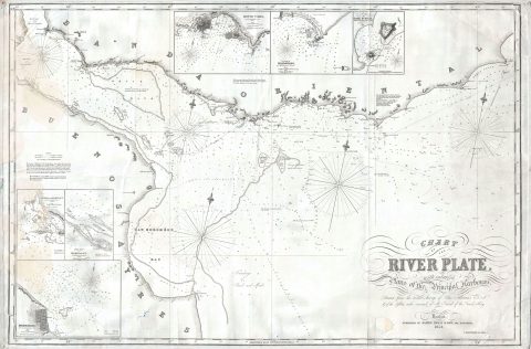 1856 Imray Blueback Nautical Map of the Rio de la Plata (Buenos Aires)