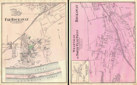 1873 Beers Map of Far Rockaway, Queens, New York City