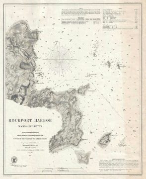 1859 U.S. Coast Survey Chart or Map of Rockport Harbor, Massachusetts