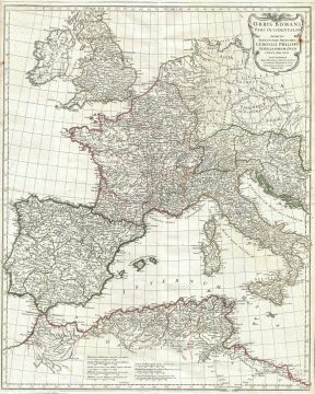 1763 Anville Map of the Western Roman Empire (including Italy)