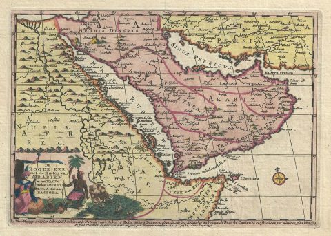 1707 Van der Aa Map of Arabia and Egypt