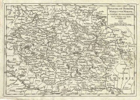 1748 Vaugondy Map of Bohemia (Czech Republic), Moravia and Silesia