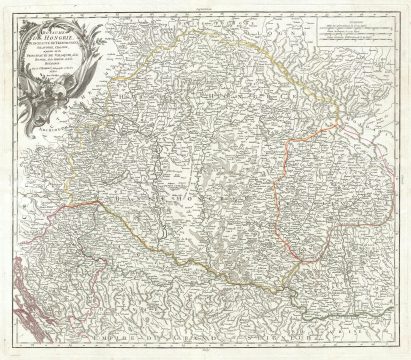 1751 Vaugondy Map of Hungary