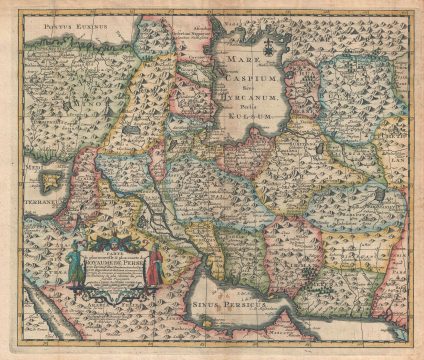 1719 Van Der Aa Map of Persia or Iran and the Middle East