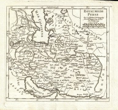 1749 Vaugondy Map of Iran and Central Asia