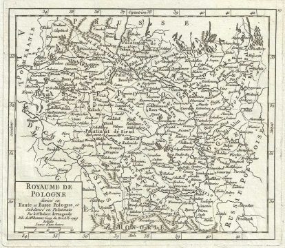1749 Vaugondy Map of Poland