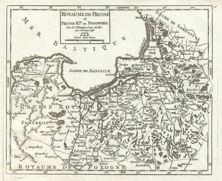 1748 Vaugondy Map of Prussia