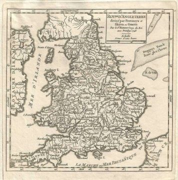 1748 Vaugondy Map of England and Wales