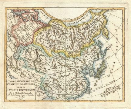 1749 Vaugondy Map of Asia