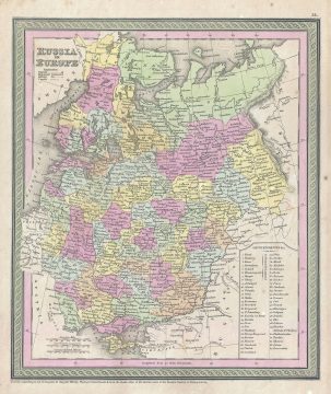 1853 Mitchell Map of Russia