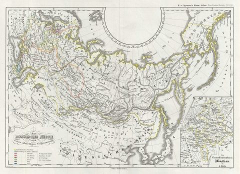 1854 Spruner Map of the Russian Empire