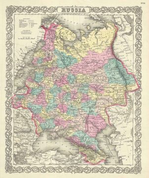 1856 Colton Map of Russia