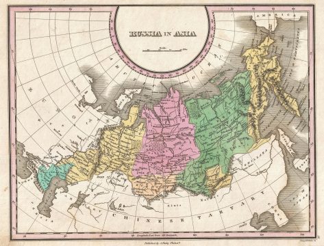 1827 Finley Map of Russia in Asia