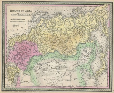 1853 Mitchell Map of Russia in Asia and Tartary